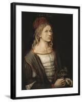 Self-Portrait or Portrait of the Artist Holding a Thistle-Albrecht Dürer-Framed Art Print