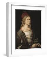 Self-Portrait or Portrait of the Artist Holding a Thistle-Albrecht Dürer-Framed Art Print