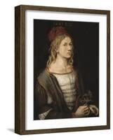 Self-Portrait or Portrait of the Artist Holding a Thistle-Albrecht Dürer-Framed Art Print