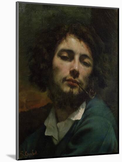 Self Portrait Or, the Man with a Pipe, circa 1846-Gustave Courbet-Mounted Giclee Print