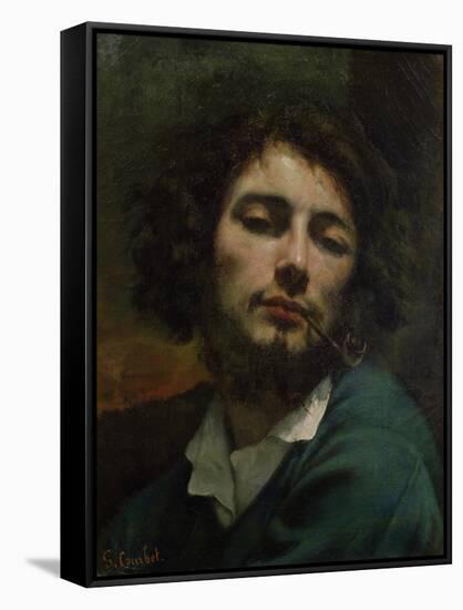 Self Portrait Or, the Man with a Pipe, circa 1846-Gustave Courbet-Framed Stretched Canvas