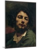 Self-Portrait or the Man with the Pipe (Oil on Canvas, 1849)-Gustave Courbet-Mounted Giclee Print