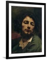 Self-Portrait or the Man with the Pipe (Oil on Canvas, 1849)-Gustave Courbet-Framed Giclee Print