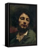 Self-Portrait or the Man with the Pipe (Oil on Canvas, 1849)-Gustave Courbet-Framed Stretched Canvas