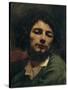 Self-Portrait or the Man with the Pipe (Oil on Canvas, 1849)-Gustave Courbet-Stretched Canvas