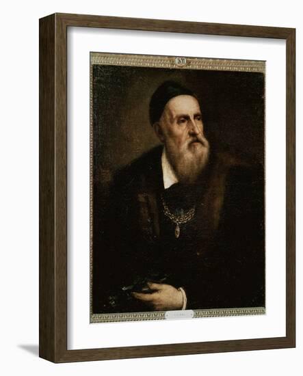 Self-Portrait (Painting, 1562)-Titian (c 1488-1576)-Framed Giclee Print