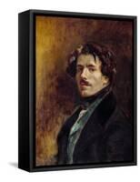 Self-Portrait Painting by Eugene Delacroix (1798-1863) 1837 Sun. 0,65X0,54 M - Self-Portrait of Eug-Ferdinand Victor Eugene Delacroix-Framed Stretched Canvas