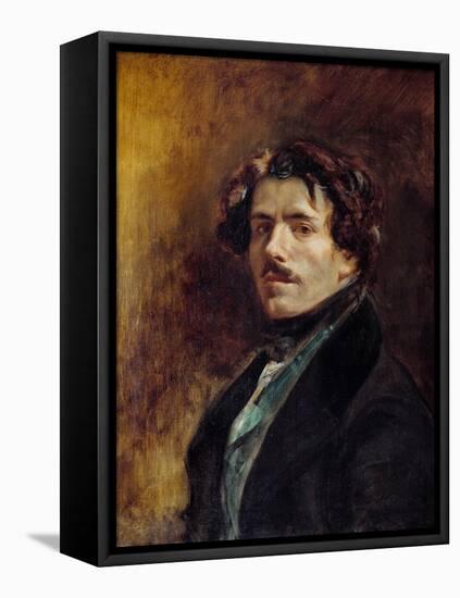 Self-Portrait Painting by Eugene Delacroix (1798-1863) 1837 Sun. 0,65X0,54 M - Self-Portrait of Eug-Ferdinand Victor Eugene Delacroix-Framed Stretched Canvas