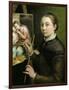 Self-portrait, painting the Madonna, 1556-Sofonisba Anguissola-Framed Giclee Print