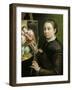 Self-portrait, painting the Madonna, 1556-Sofonisba Anguissola-Framed Giclee Print