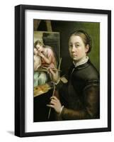 Self-portrait, painting the Madonna, 1556-Sofonisba Anguissola-Framed Giclee Print