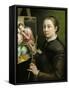 Self-portrait, painting the Madonna, 1556-Sofonisba Anguissola-Framed Stretched Canvas