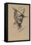 Self Portrait (Pencil on Paper)-Frederic Remington-Framed Stretched Canvas