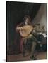 Self-Portrait Playing the Lute, Ca 1665-Jan Havicksz Steen-Stretched Canvas