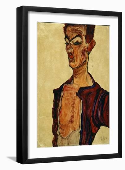 Self Portrait Screaming-Egon Schiele-Framed Giclee Print