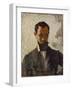 Self Portrait Study, C.1912 (Oil on Canvas)-Adolphe Valette-Framed Giclee Print