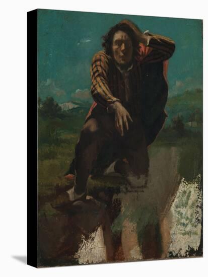 Self-Portrait (The Man Made Mad by Fea)-Gustave Courbet-Stretched Canvas