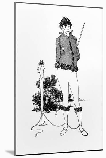 Self Portrait Tied to a Herm-Aubrey Beardsley-Mounted Giclee Print