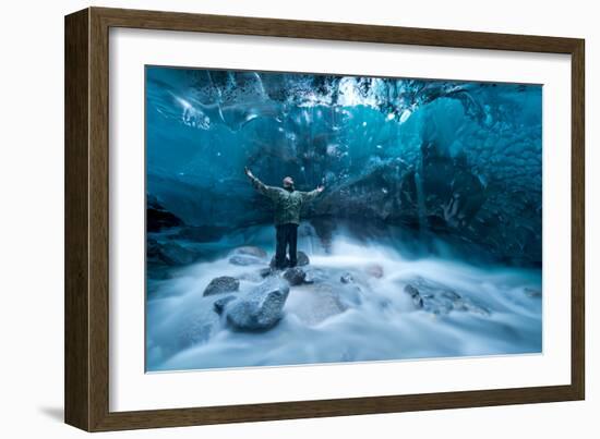 Self Portrait under a Glacier-Jonathan Tucker-Framed Photographic Print