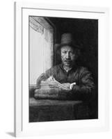 Self Portrait While Drawing, 1648-Rembrandt van Rijn-Framed Giclee Print