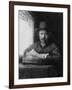 Self Portrait While Drawing, 1648-Rembrandt van Rijn-Framed Giclee Print