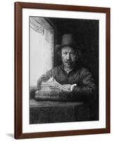 Self Portrait While Drawing, 1648-Rembrandt van Rijn-Framed Giclee Print