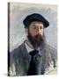 Self Portrait with a Beret, 1886-Claude Monet-Stretched Canvas