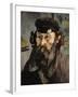 Self-Portrait with a Casquette, 1872-1873-Paul Cézanne-Framed Giclee Print