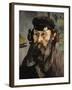 Self-Portrait with a Casquette, 1872-1873-Paul Cézanne-Framed Giclee Print