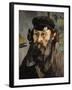 Self-Portrait with a Casquette, 1872-1873-Paul Cézanne-Framed Giclee Print