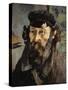 Self-Portrait with a Casquette, 1872-1873-Paul Cézanne-Stretched Canvas