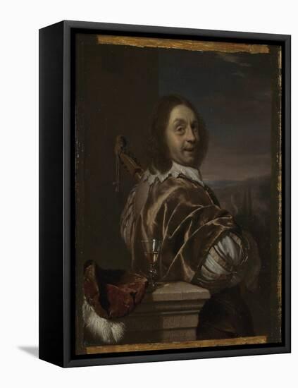 Self Portrait with a Cittern, 1674-Frans van Mieris the Elder-Framed Stretched Canvas