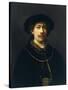 Self-Portrait with a Hat and Two Chains-Rembrandt van Rijn-Stretched Canvas