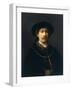 Self-Portrait with a Hat and Two Chains-Rembrandt van Rijn-Framed Giclee Print