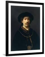 Self-Portrait with a Hat and Two Chains-Rembrandt van Rijn-Framed Giclee Print