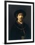 Self-Portrait with a Hat and Two Chains-Rembrandt van Rijn-Framed Giclee Print