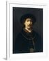 Self-Portrait with a Hat and Two Chains-Rembrandt van Rijn-Framed Giclee Print