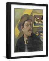 Self Portrait with a Hat-Paul Gauguin-Framed Art Print