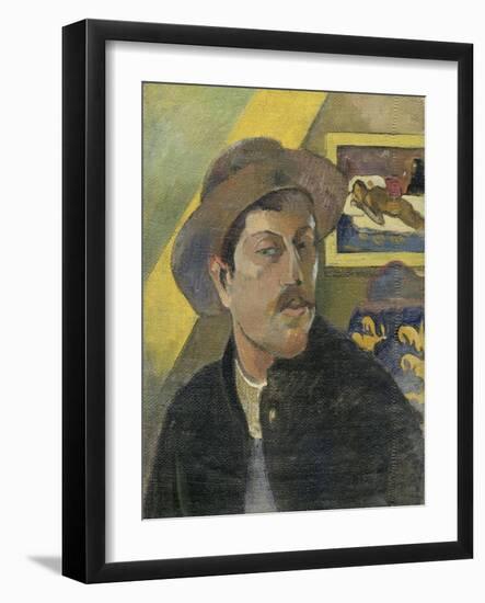 Self Portrait with a Hat-Paul Gauguin-Framed Art Print