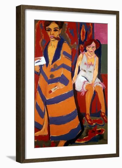 Self Portrait with a Model, 1907-Ernst Kirchner-Framed Giclee Print