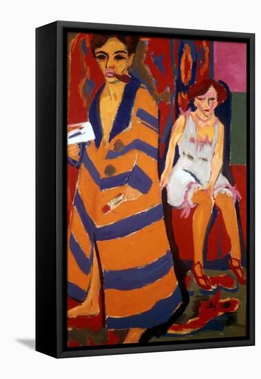 Self Portrait with a Model, 1907-Ernst Kirchner-Framed Stretched Canvas