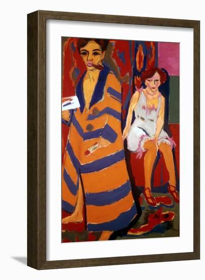 Self Portrait with a Model, 1907-Ernst Kirchner-Framed Giclee Print