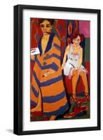 Self Portrait with a Model, 1907-Ernst Kirchner-Framed Giclee Print