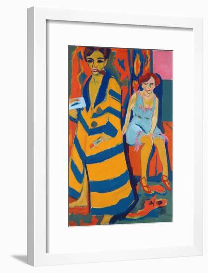 Self Portrait with a Model, 1907-Ernst Ludwig Kirchner-Framed Giclee Print