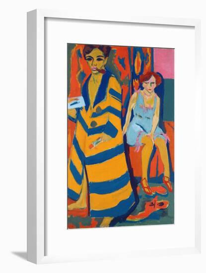 Self Portrait with a Model, 1907-Ernst Ludwig Kirchner-Framed Giclee Print