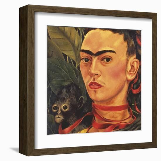 Self Portrait with a Monkey, c.1940 (detail)-Frida Kahlo-Framed Art Print