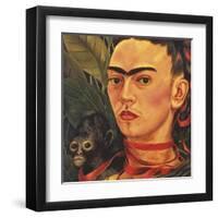 Self Portrait with a Monkey, c.1940 (detail)-Frida Kahlo-Framed Art Print