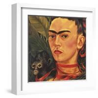 Self Portrait with a Monkey, c.1940 (detail)-Frida Kahlo-Framed Art Print