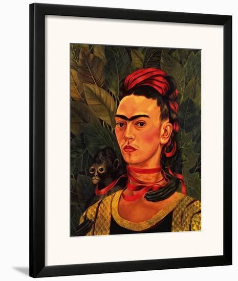 Self Portrait with a Monkey, c.1940-Frida Kahlo-Framed Art Print