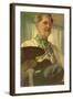 Self Portrait with a Palette, 1907-Alphonse Mucha-Framed Giclee Print